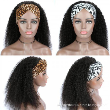 Headband wig kinky curly 3c headband wig ombre synthetic headband wig